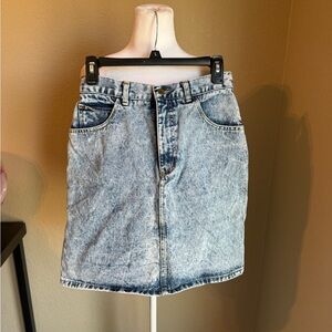 Soon vintage Classic Acid Wash Denim Skirt - Light Blue